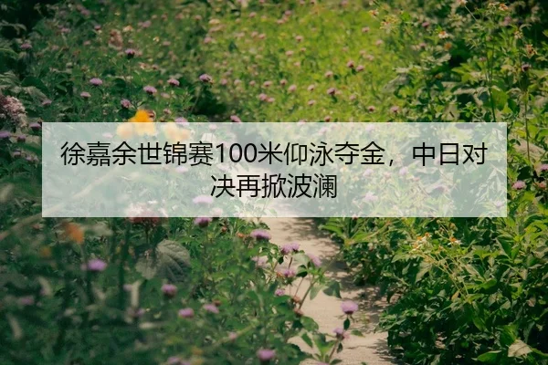 徐嘉余世锦赛100米仰泳夺金，中日对决再掀波澜
