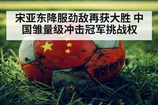 宋亚东降服劲敌再获大胜 中国雏量级冲击冠军挑战权